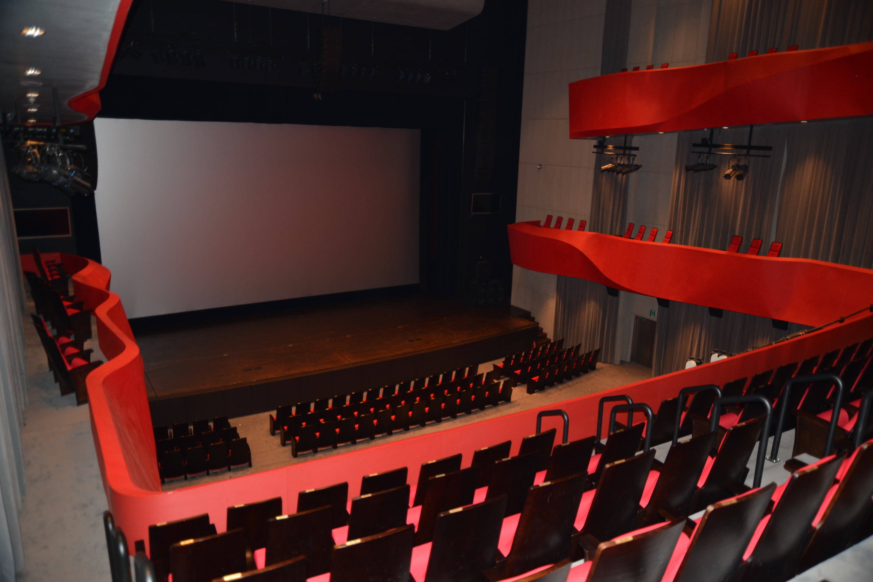 The large cinema prepared for a 3D KIFF screening.