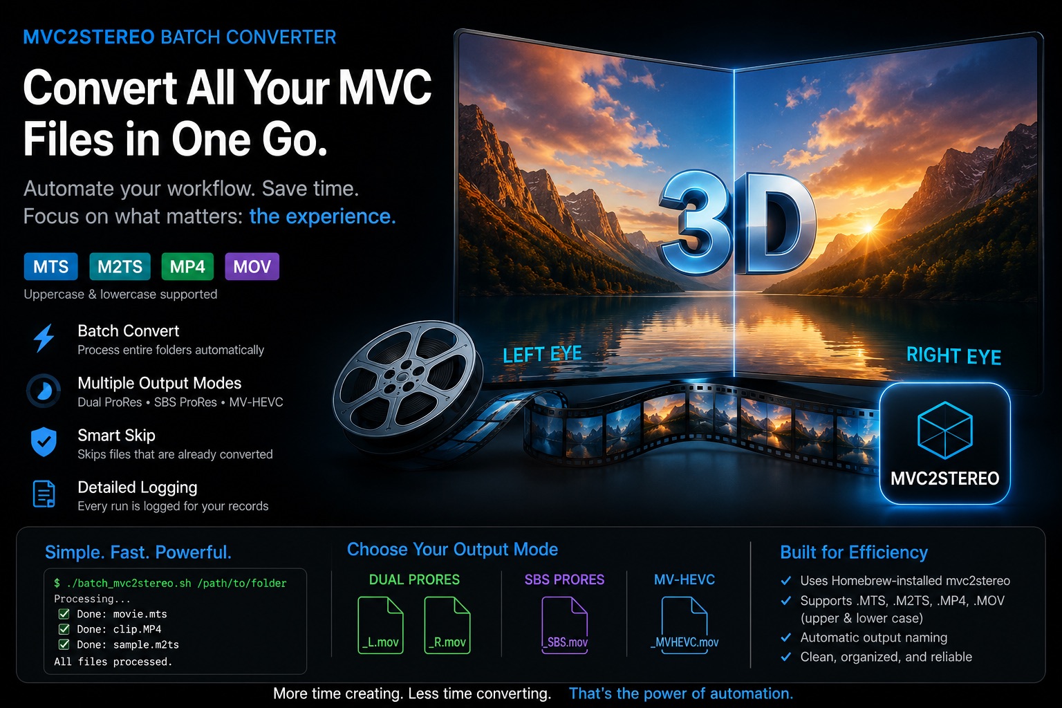 Converting MVC Video to Modern Stereo 3D